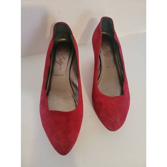Miss Sixty Women's Red Suede Pumps Wedge Heels Size 37 - Picture 1 of 5